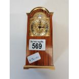 Swiss 8 day alarm miniature grandfather clock