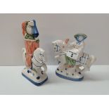 x2 Rye Pottery Figures 'The wife of Bath' & 'The Doctor of Physic'