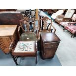 Misc furniture incl antique chairs, music stool et