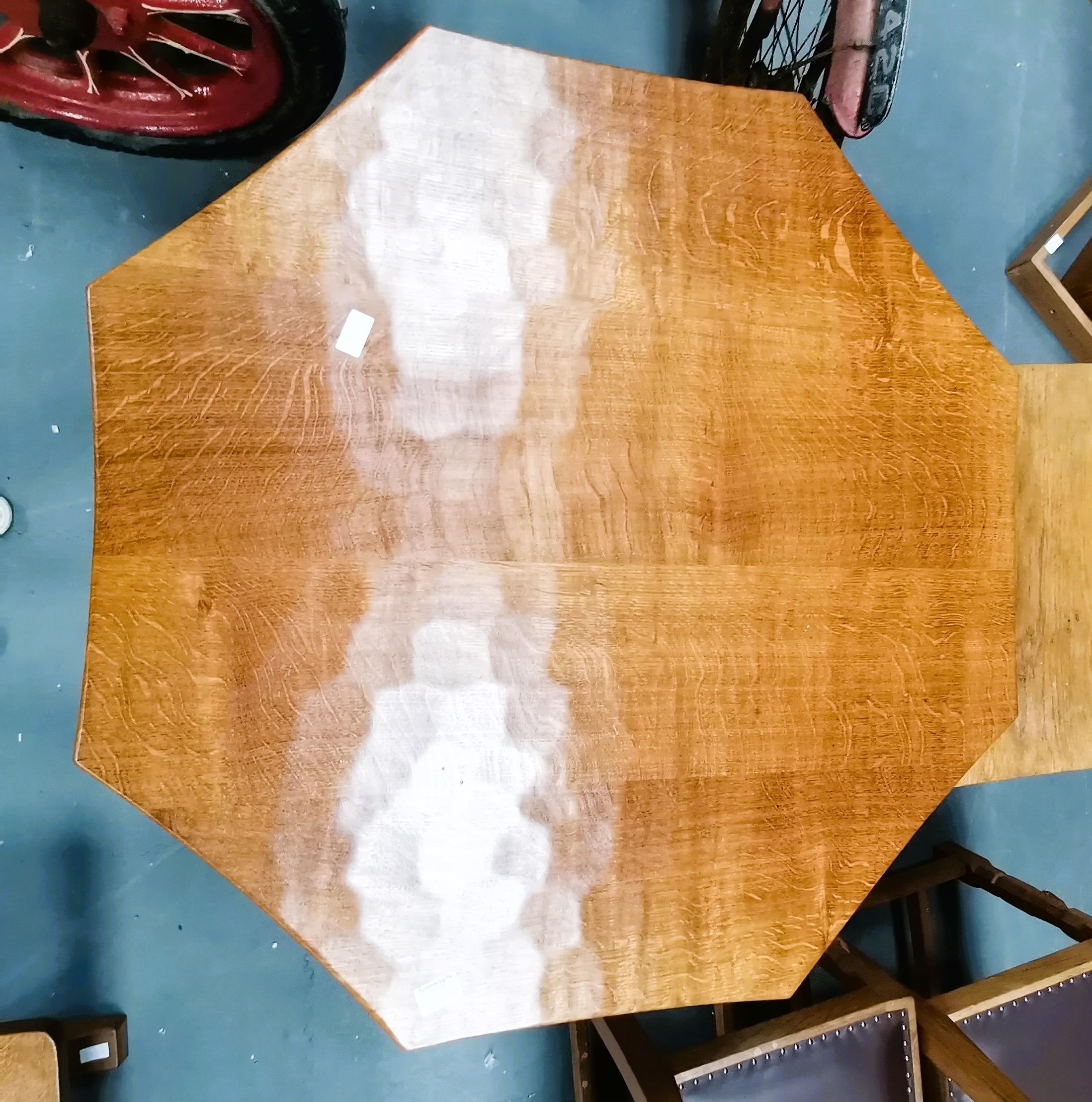 Mouseman Octagonal centre table. very good conditi - Image 5 of 5