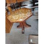 Mouseman octagonal table D50cm x H48cm - Good condition top needs re-polishing
