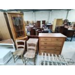 Pine 4ht chest of drawers plus bed side cabinet plus