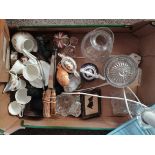 I Box of Miscellaneous Ceramics and Glass to include Spode Wedgwood, Aynsley etc