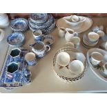 3 Part Dinner Sets Spode Italian Blue, Evesham Royal Worcester and Royal Doulton Frost Pine