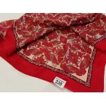 Liberty of London Silk Scarf red Paisley pattern 57cm x 57cm