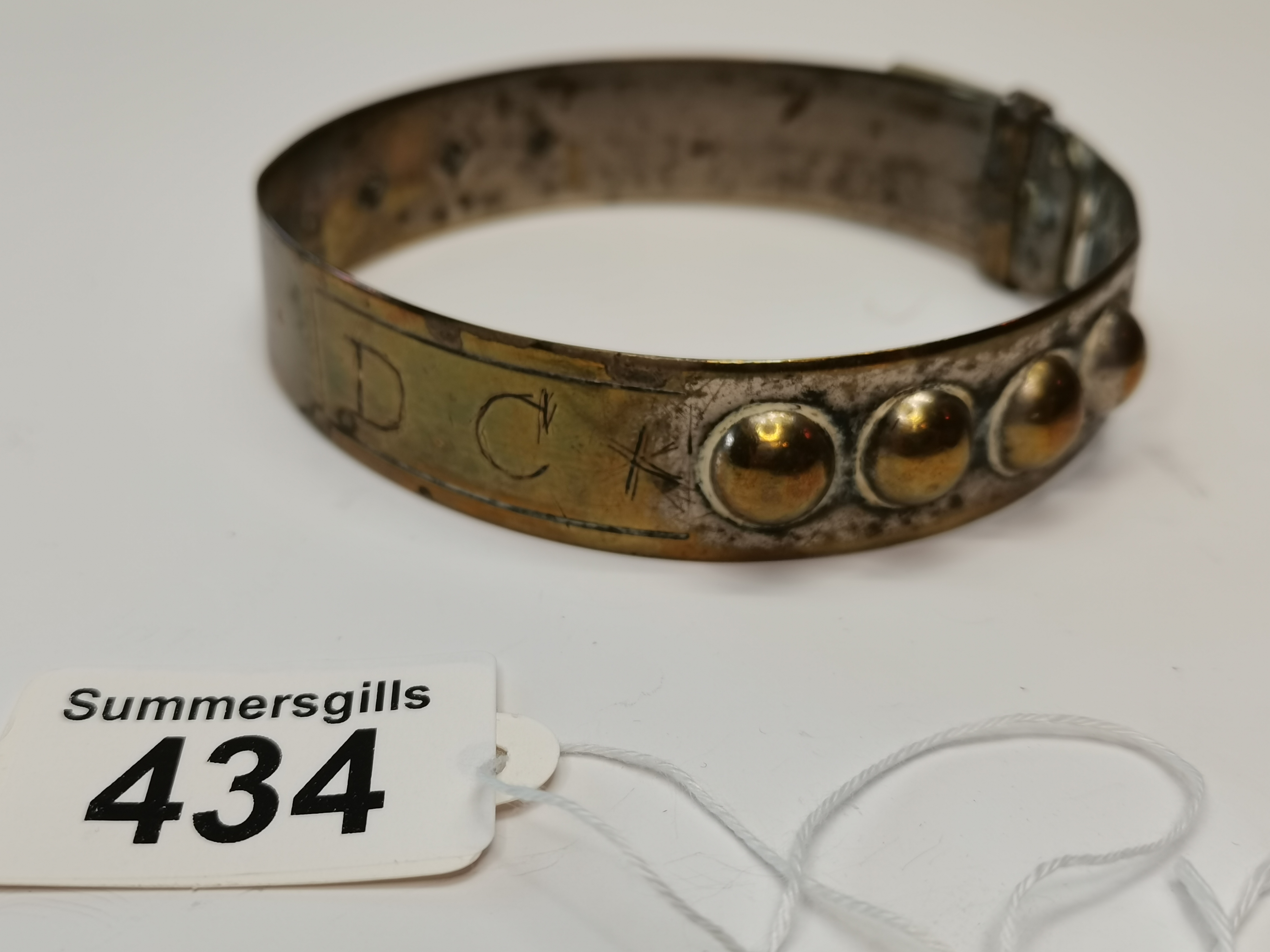 Antique brass dog collar