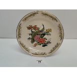 Chinese plate with Peacock design and character stamps on base