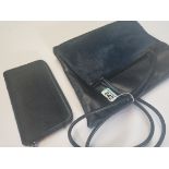 Vintage Jaeger leather and pony skin bag with matching purse -
