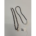 x2 Black pearl necklaces