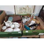 2 Boxes of Miscellaneous To Include Royal Grafton Tea Set and Cutlery