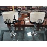 Pair of Chrome based table lamps