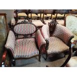 Pair of antique saloon chairs. Age related damage