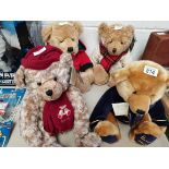4 Harrods Teddy Bears 1999, 2000, 2002 and 2003