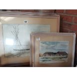 8 Various watercolours In Frames