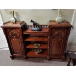 Antique mahogany sideboard/credenza with decorative figure work width 164cm