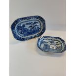 x2 Blue and white Chinese plates - good condition