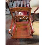Oman Mahogany Antique chair with inlay and fretwork