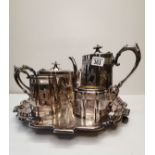 Silver plated 5 piece coffee set by S HART AND CO LTD