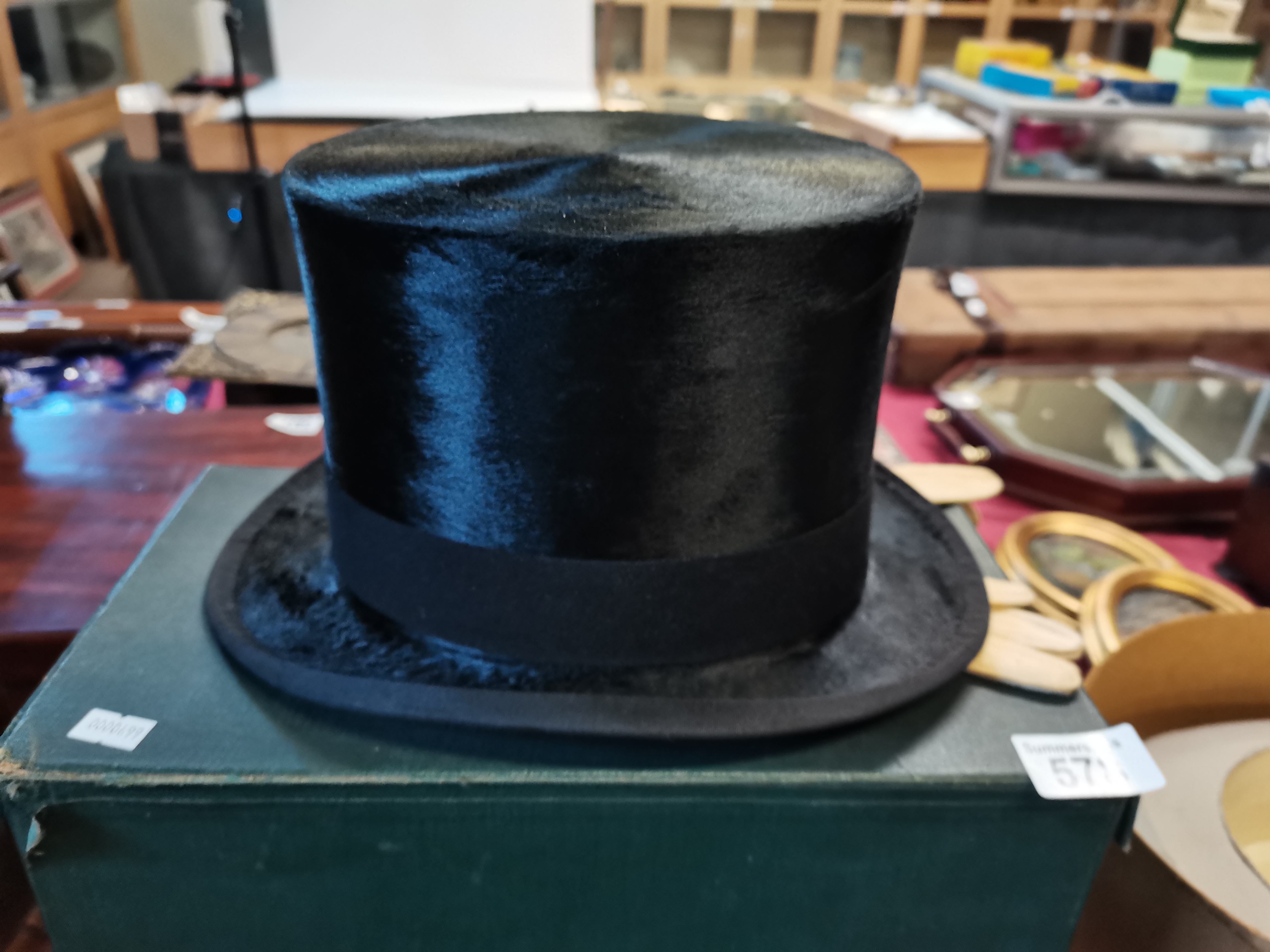 Top hat by West & co London in box with gloves