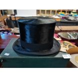 Top hat by West & co London in box with gloves