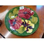 Moorcroft green hibiscus Plate - D26cm