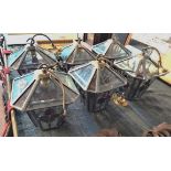 x6 Lead and stained glass ceiling lamps