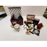 A box of misc items inc cork screws, miniature chi
