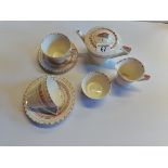 Myott son & co tea set. x2 cups and saucers, milk jug, sugar bowl and tea pot