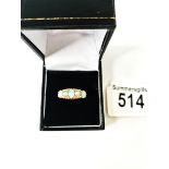 Gold ring 3grams with Opal and Diamond size q