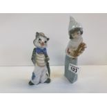 Lladro Figure - Shepherdess with Rooster plus Cascades cat