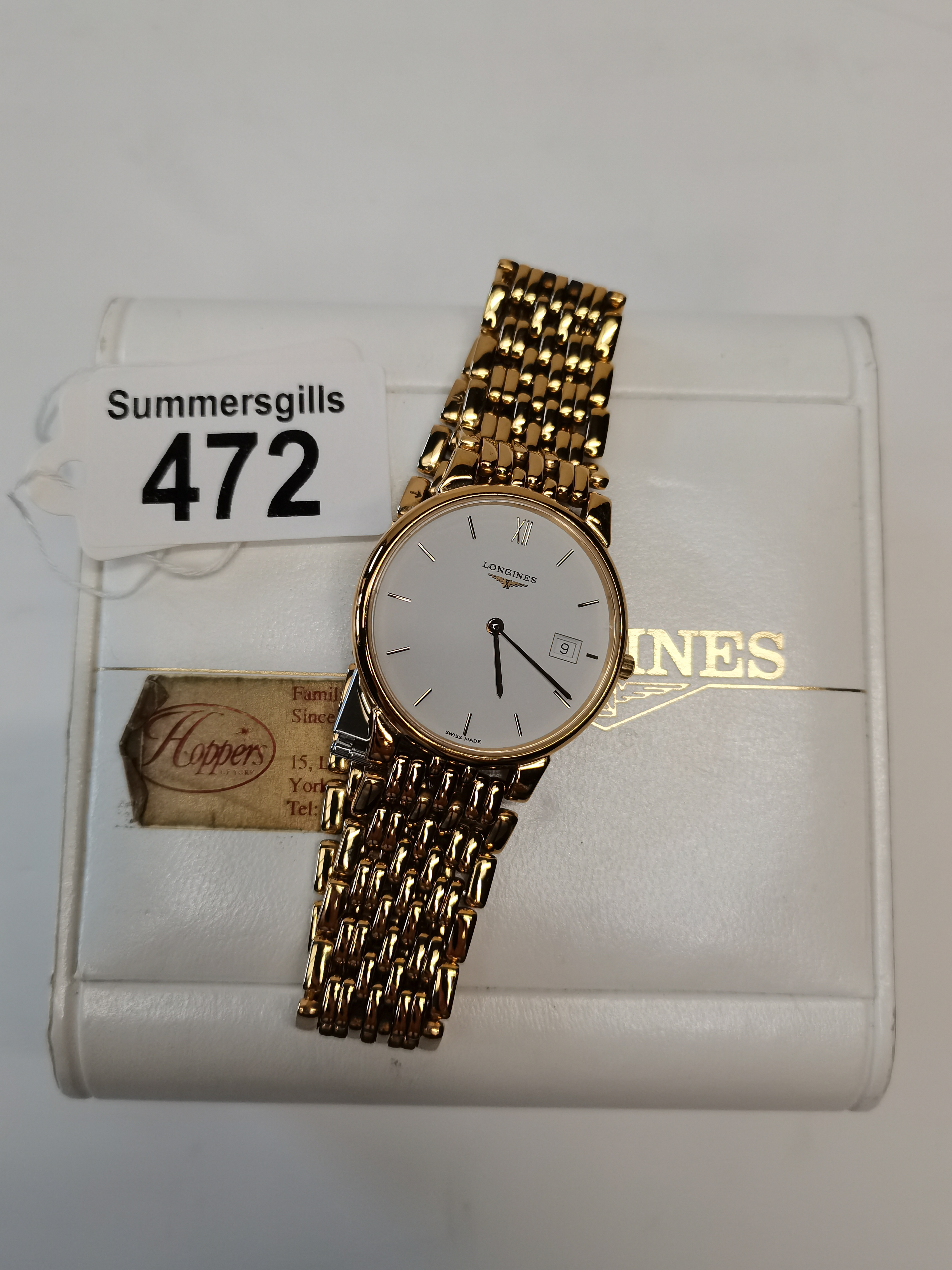 Longines gold plated gents wrist watch purchased 1999 £575 with all paperwork. - Image 2 of 6