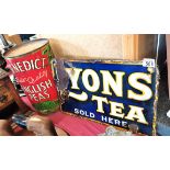 Vintage Lyons Tea enamel sign