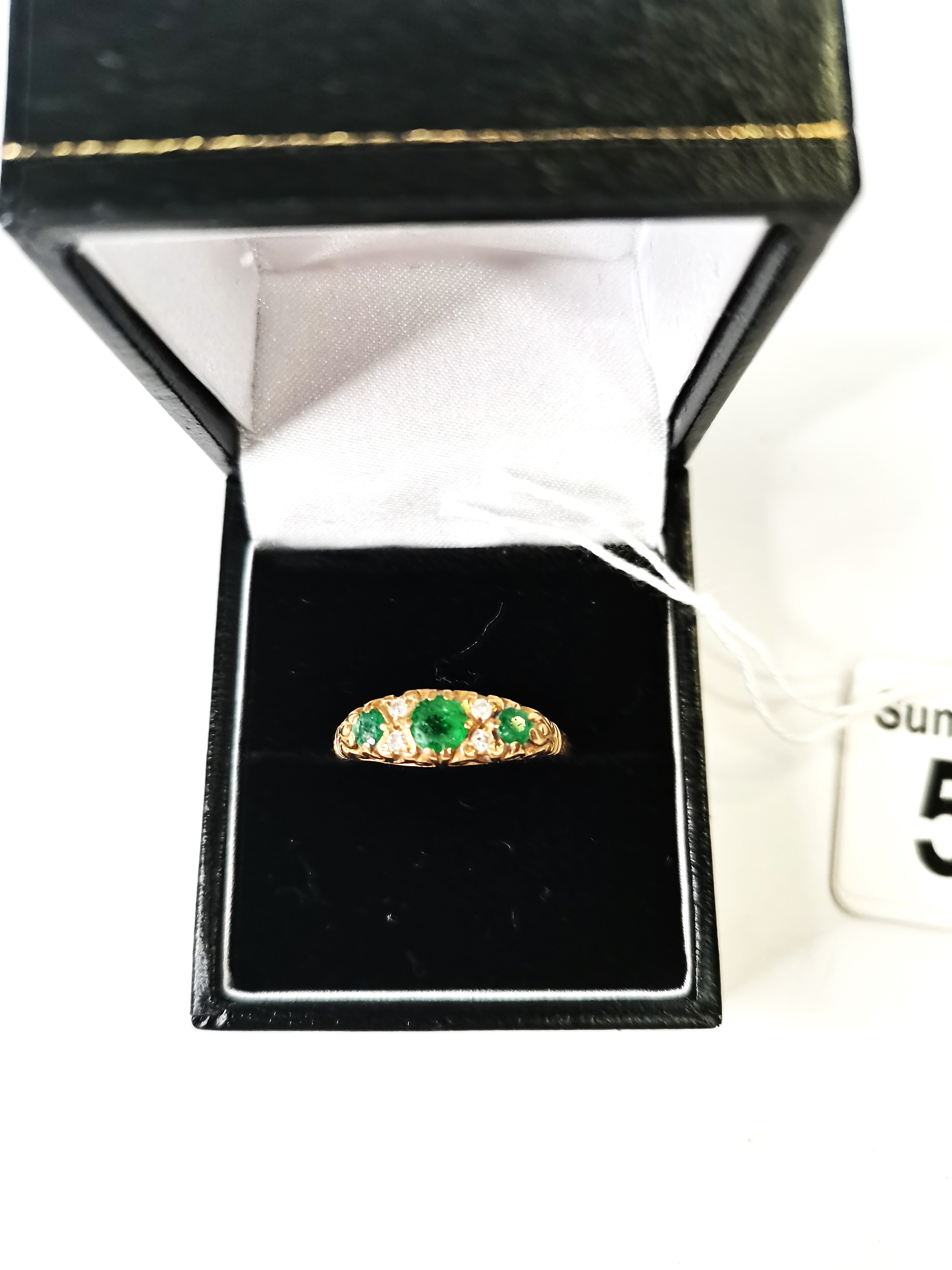 Gold and Emerald ring 2grams size T