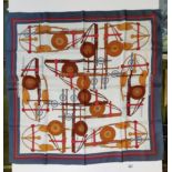 Genuine Hermes 100% silk scarf. Rare Hermes vintage silk scarf in very good condition.