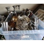 1 Box Of Silver Plate Items