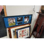 5 Pictures in Frames 1 of England Footballers and 1 of England Rugby World Cup Winners Included