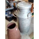 Vintage Northern Dairys Milk Churn Plus another metal Carrying Container