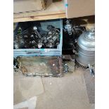2 Boxes of Silver Plate Plus Urn and Burner