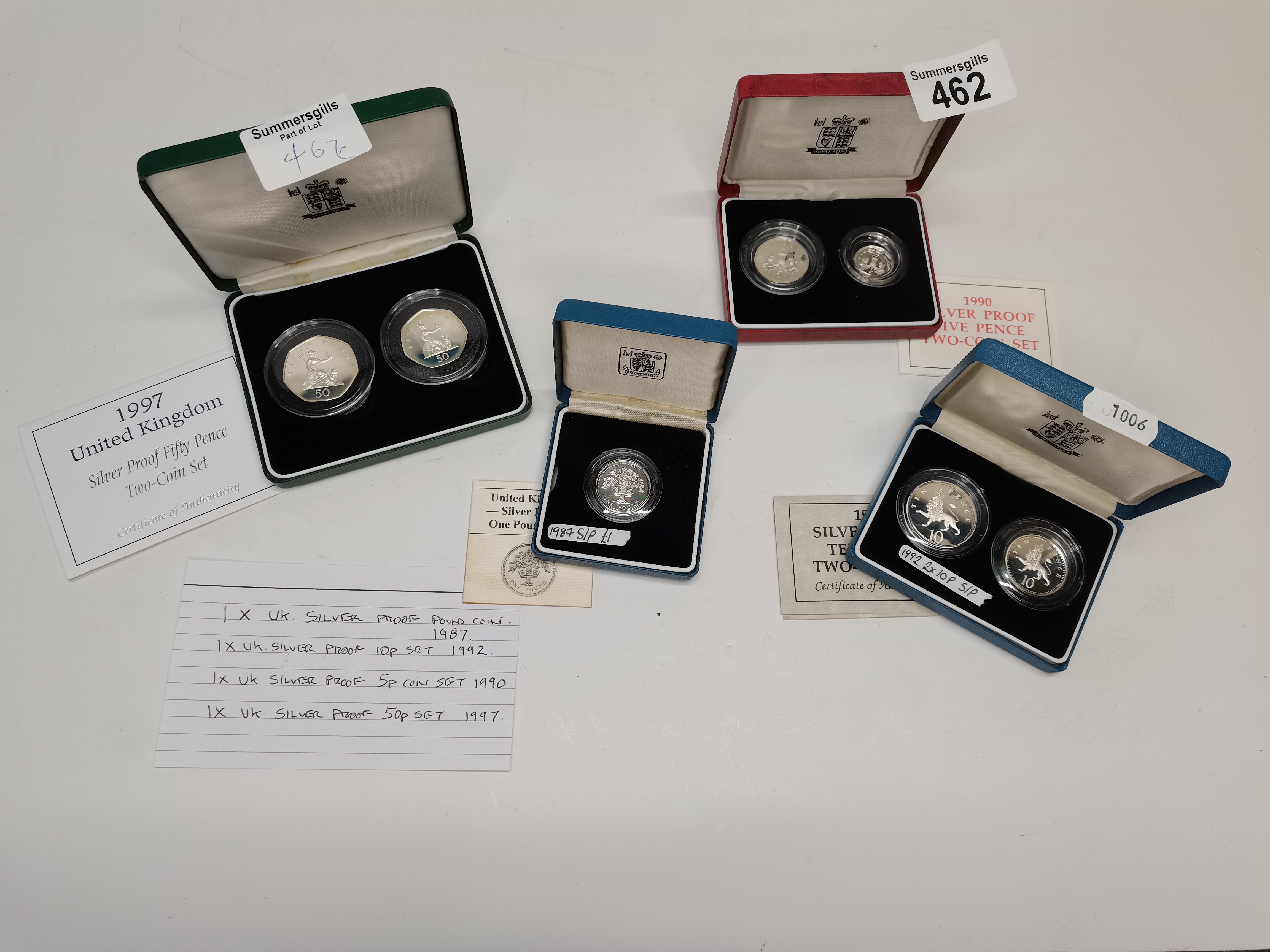 x4 Silver proof coins