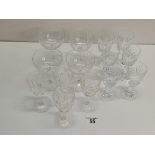 X4 Etched crystal wine glasses and x4 Etched crystal champagne glasses