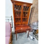 repro folding card table and floor standing display cabinet