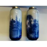 A Pair of Blue and White Victorian vases Edge Malkin and Co. Sciro approx 1891 - 1902