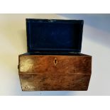 Birds Eye walnut tea caddy plus another tea caddy and Cigarette boxes