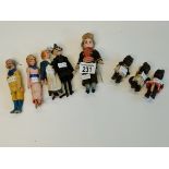 Dolls house soldier doll C1900, 3 x miniature dolls house black dolls no. 8687 C1900 and 4 x antique