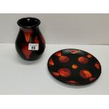 Poole Pottery vase and plate