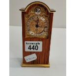 Swiss 8 day alarm miniature grandfather clock