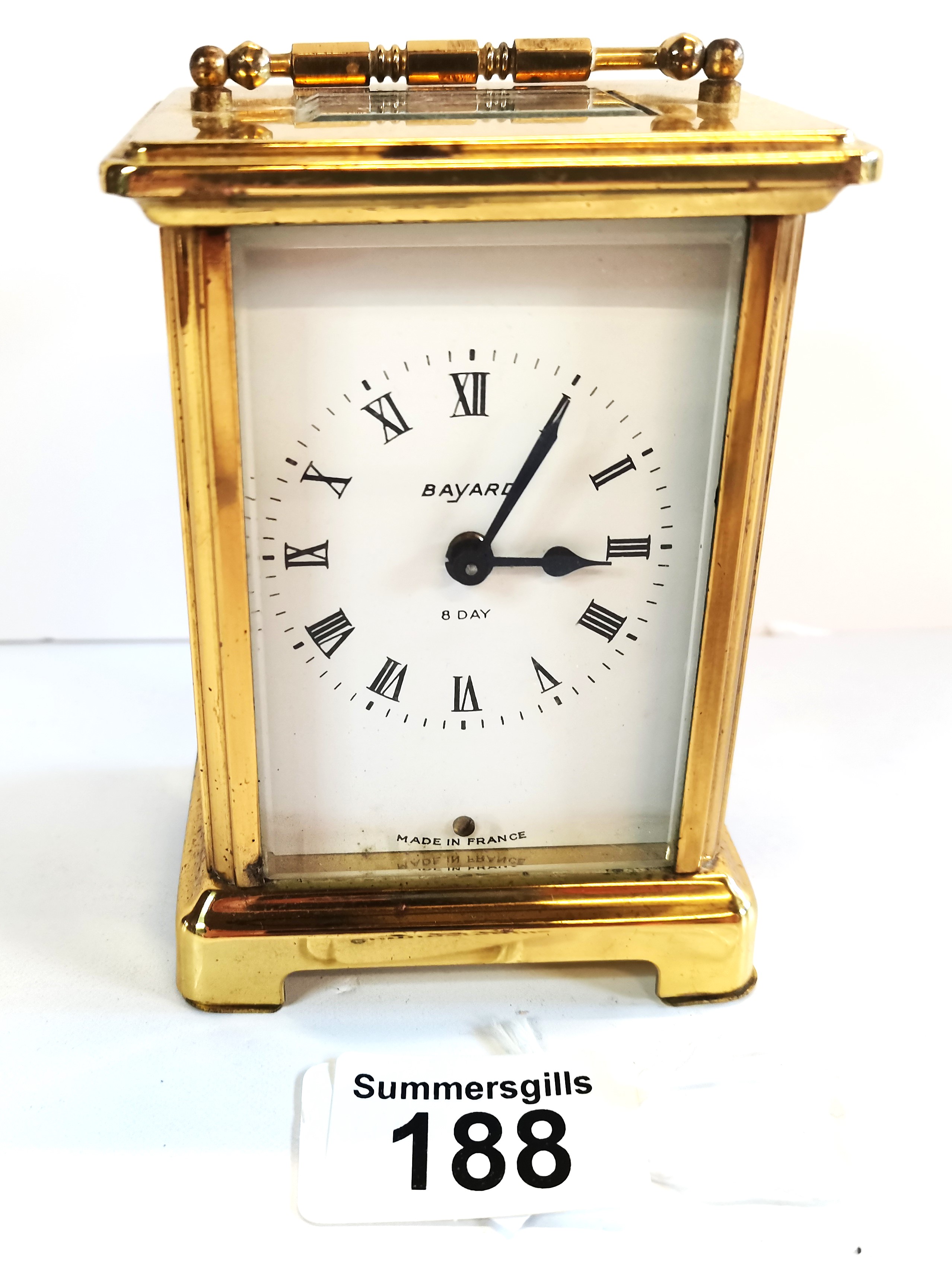 Bayard 8 Day brass carriage clock H11.5cm