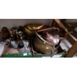 2 Boxes of Metal/Brass/Copper Ware