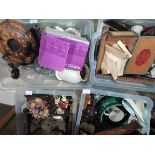 4 Boxes Of Miscellaneous to Include Metalware Wooden Items and Ceramics