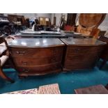 x2 3ht mahogany chest of drawers with glass top